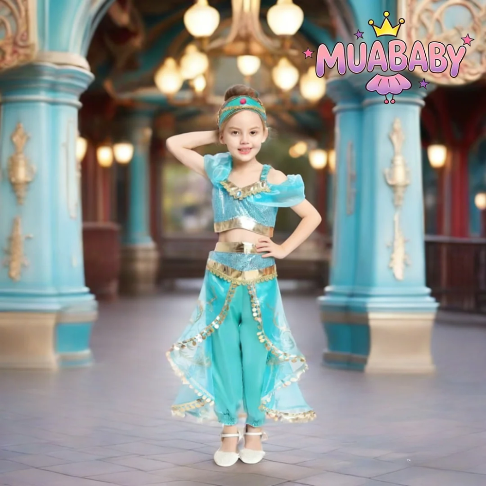 Jasmine Aladdin Princess Dress for Girls Cosplay Costume Fancy Birthday Party Outfit Toddler Kids Fairy Tale Clothing 2-8Y Jasmine Aladdin Princess Dress for Girls Cosplay Costume Fancy Birthday Party Outfit Toddler Kids Fairy Tale Clothing 2-8Y