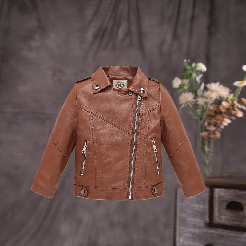 Teen Kids Street Photography Wear Boys Coffee Christmas Motorcycle Pu Leather Jacket Children NEW Year Waterproof Windproof Coat Teen Kids Street Photography Wear Boys Coffee Christmas Motorcycle Pu Leather Jacket Children NEW Year Waterproof Windproof Coat