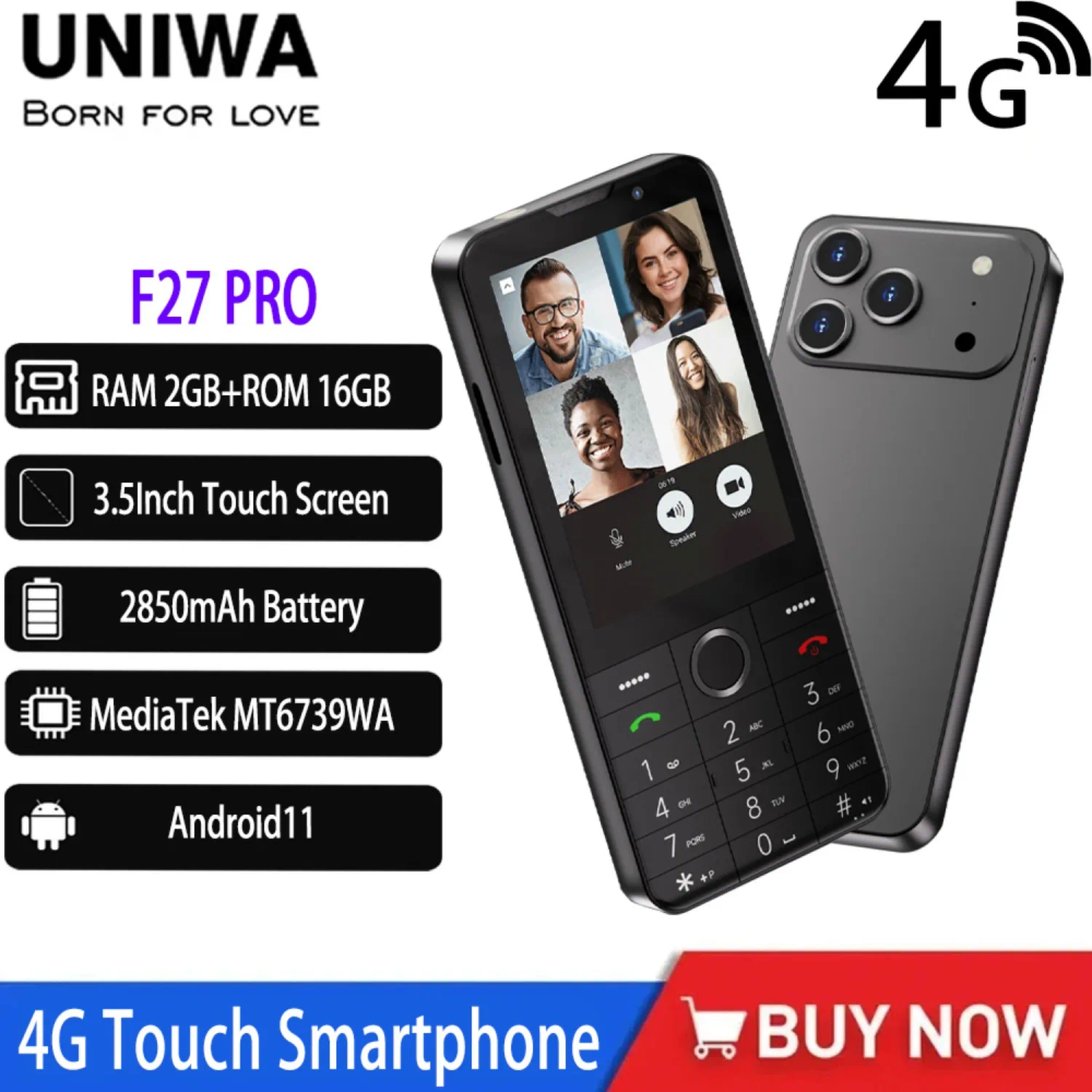 NEW UNIWA F27 PRO 4G 3.5Inch LTE Touch Screen Smartphone Android11 2GB+16GB Mobile Phone Google Store GPS Hebrew Arabic Keyboard