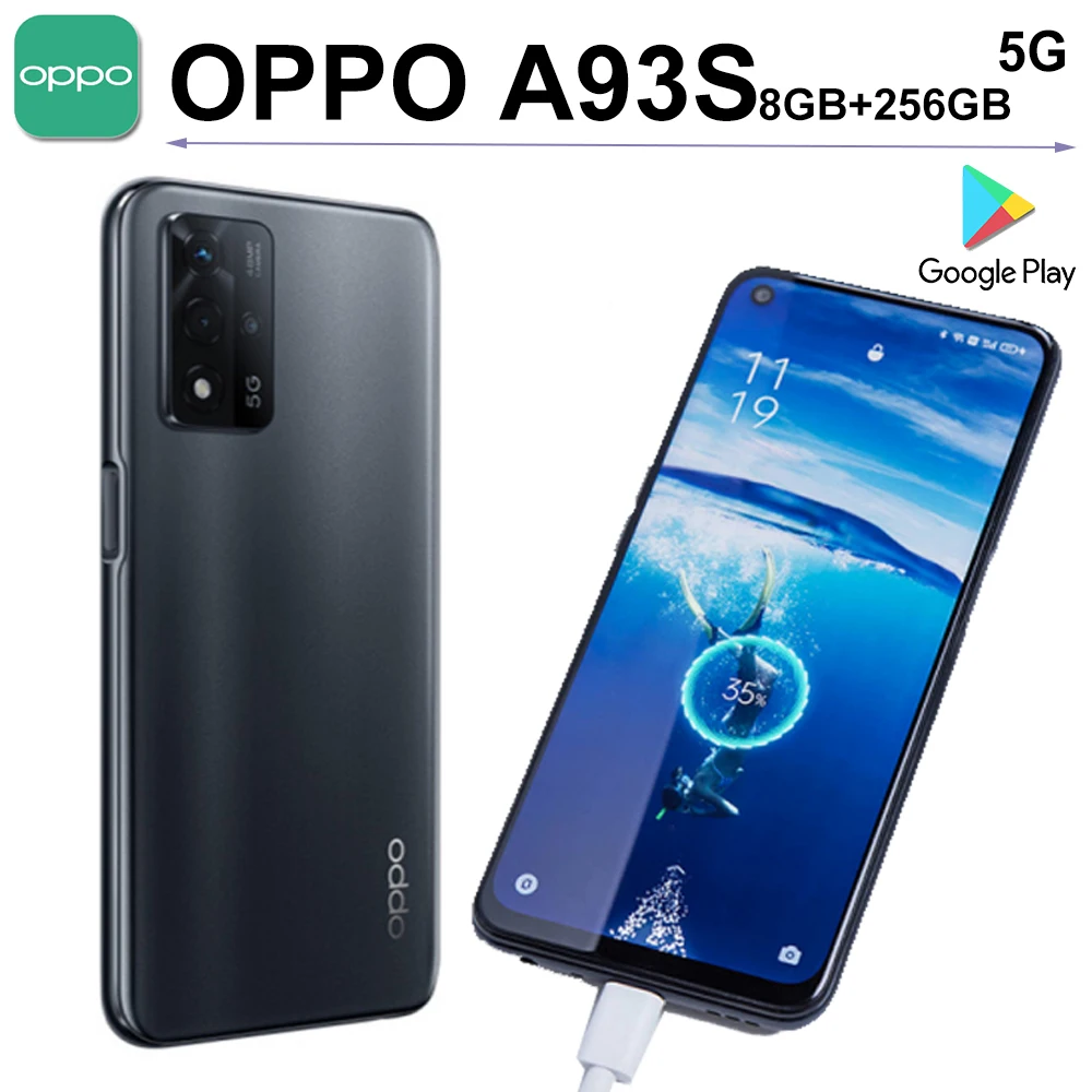 EU/US/UK specifications OPPO A93S fashion smart phone 5000mAh/8GB+256GB2400×1080 (FHD+) pixels