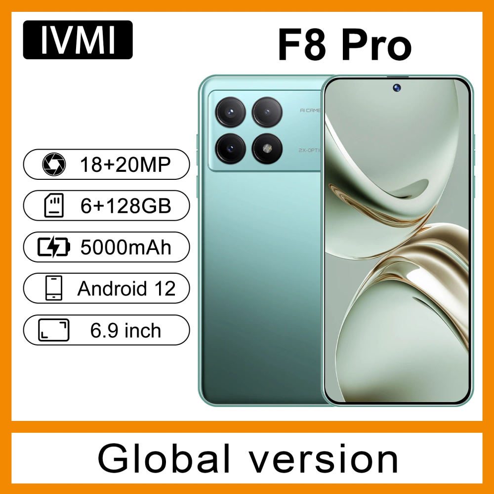 IVMI F8 Pro smartphone runs on Android12, has 6GB of RAM and 128GB of storage, features a 6.99-inch screen, and supports Google