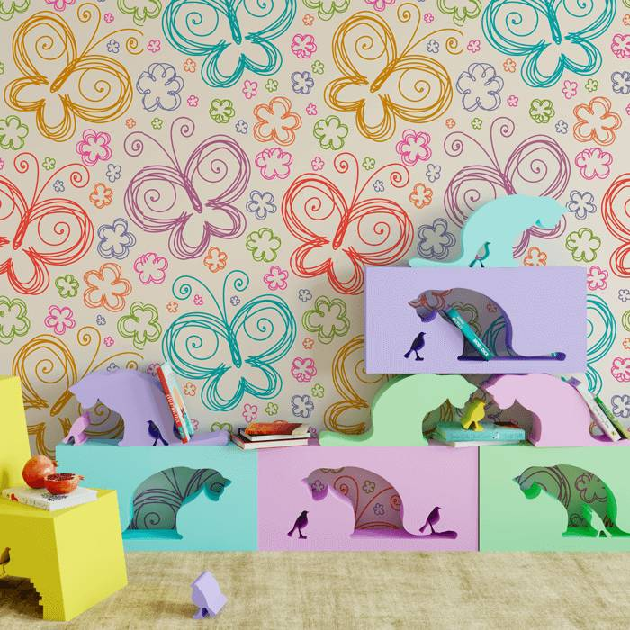 Papel de Parede Infantil Borboletas N3985 Papel de Parede Infantil Borboletas N3985