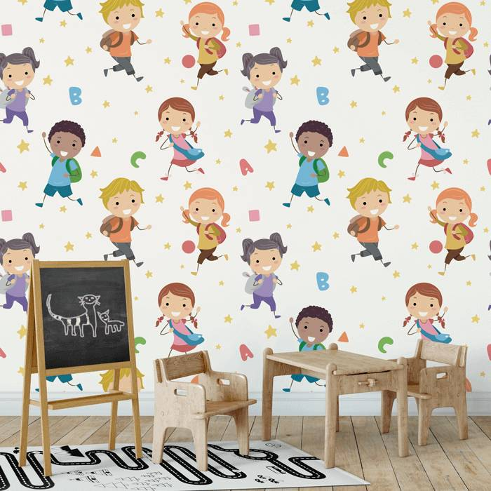 Papel de Parede Infantil Alfabeto Escolar N3932 Papel de Parede Infantil Alfabeto Escolar N3932