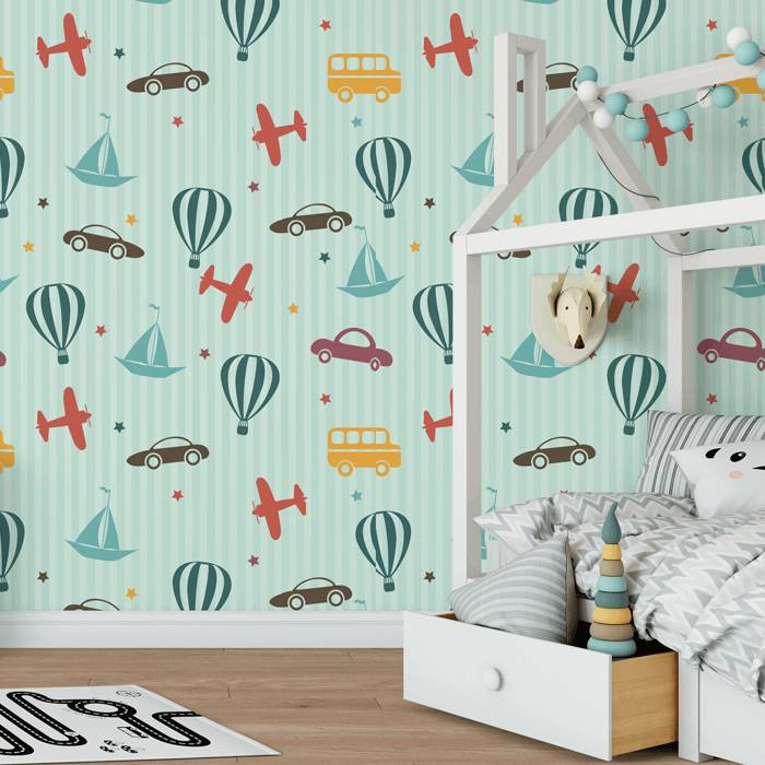 Papel de Parede Infantil Avião N3945 Papel de Parede Infantil Avião N3945