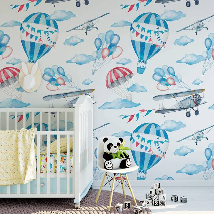Papel de Parede Infantil Avião N3958 Papel de Parede Infantil Avião N3958