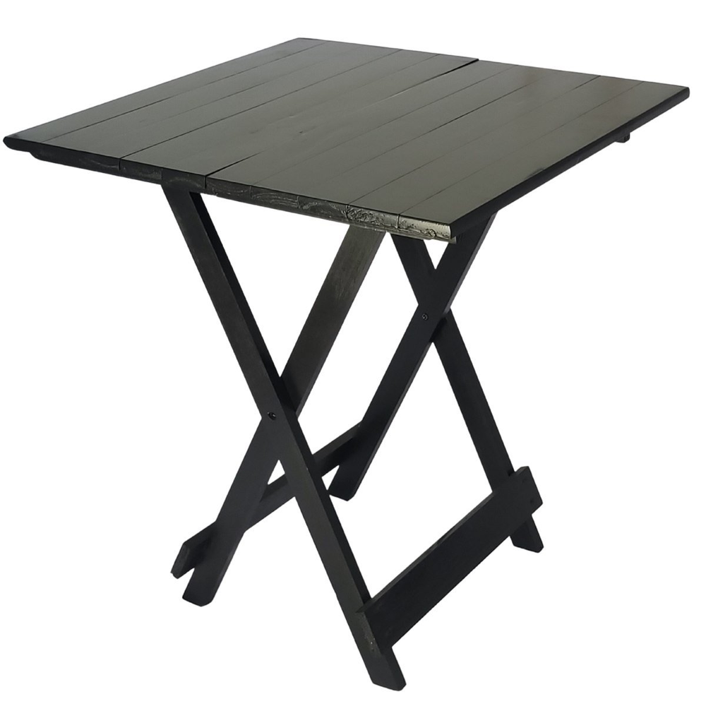 Mesa Dobrável 70x70 Retrátil De Madeira Preto Mesa Dobrável 70x70 Retrátil De Madeira Preto