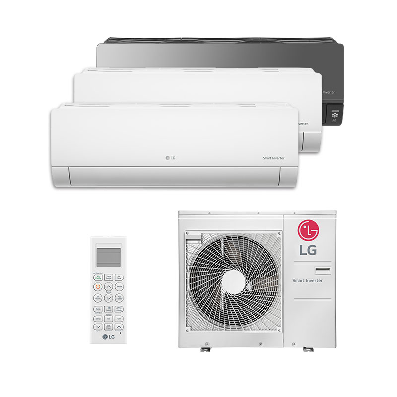 Ar Condicionado Multi Split Tri Inverter LG HW e Art Cool 30.000 Btus (2x Evap 12.000 HW e 1 Evap 18.000 Art Cool) Quente/Frio 220V Monofásico