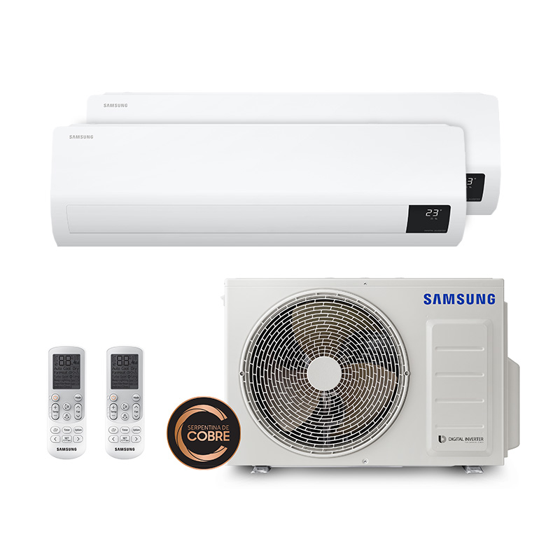 Ar Condicionado Multi Bi Split Inverter Samsung 18.000 Btus (2x Evap 9.000) Quente/Frio 220V Monofásico Ar Condicionado Multi Bi Split Inverter Samsung 18.000 Btus (2x Evap 9.000) Quente/Frio 220V Monofásico