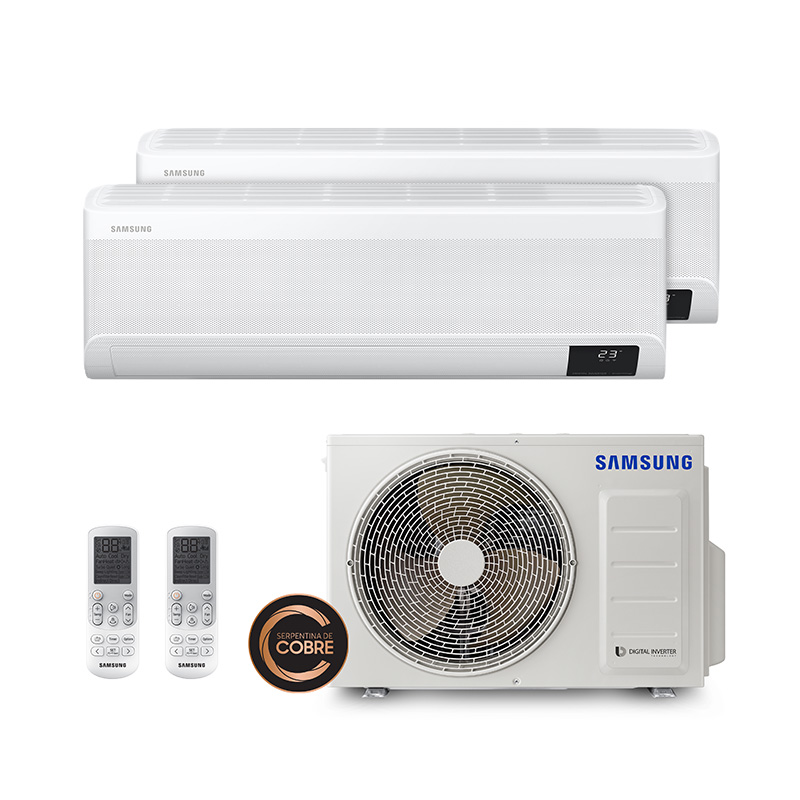 Ar Condicionado Multi Split Bi Inverter Samsung Windfree 18.000 Btus (1 Evap 9.000 e 1 Evap 18.000) Quente/Frio 220V Monofásico