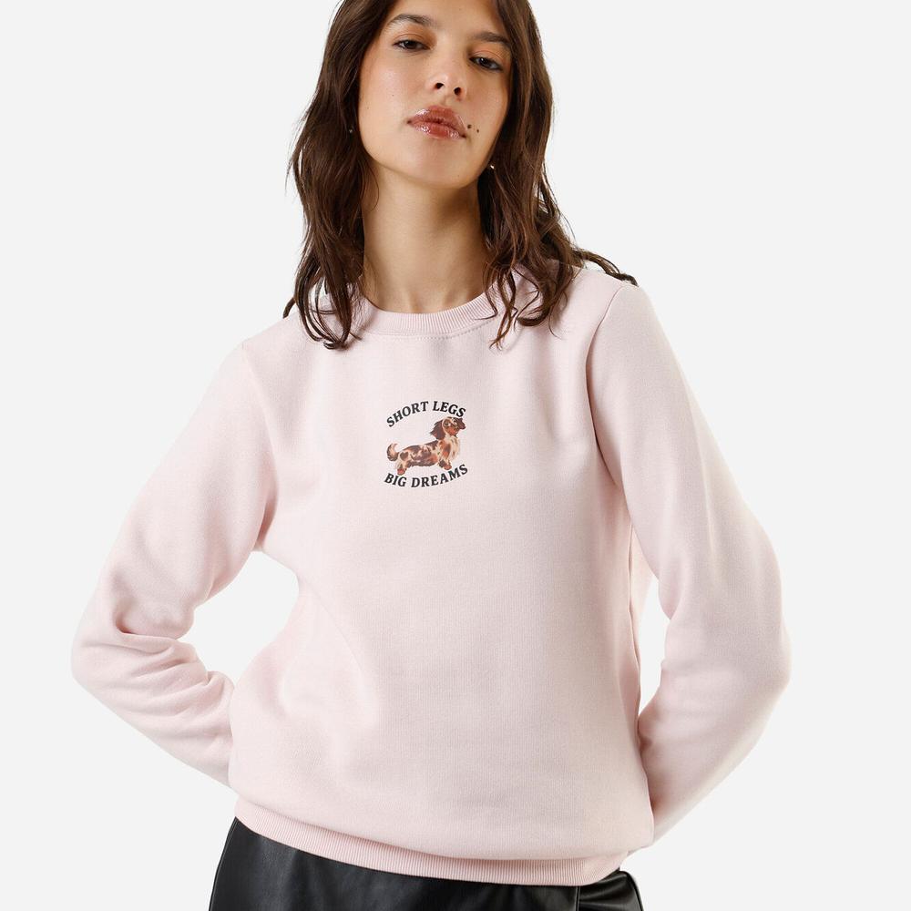 Blusão feminino de moletom estampado rosa Blusão feminino de moletom estampado rosa