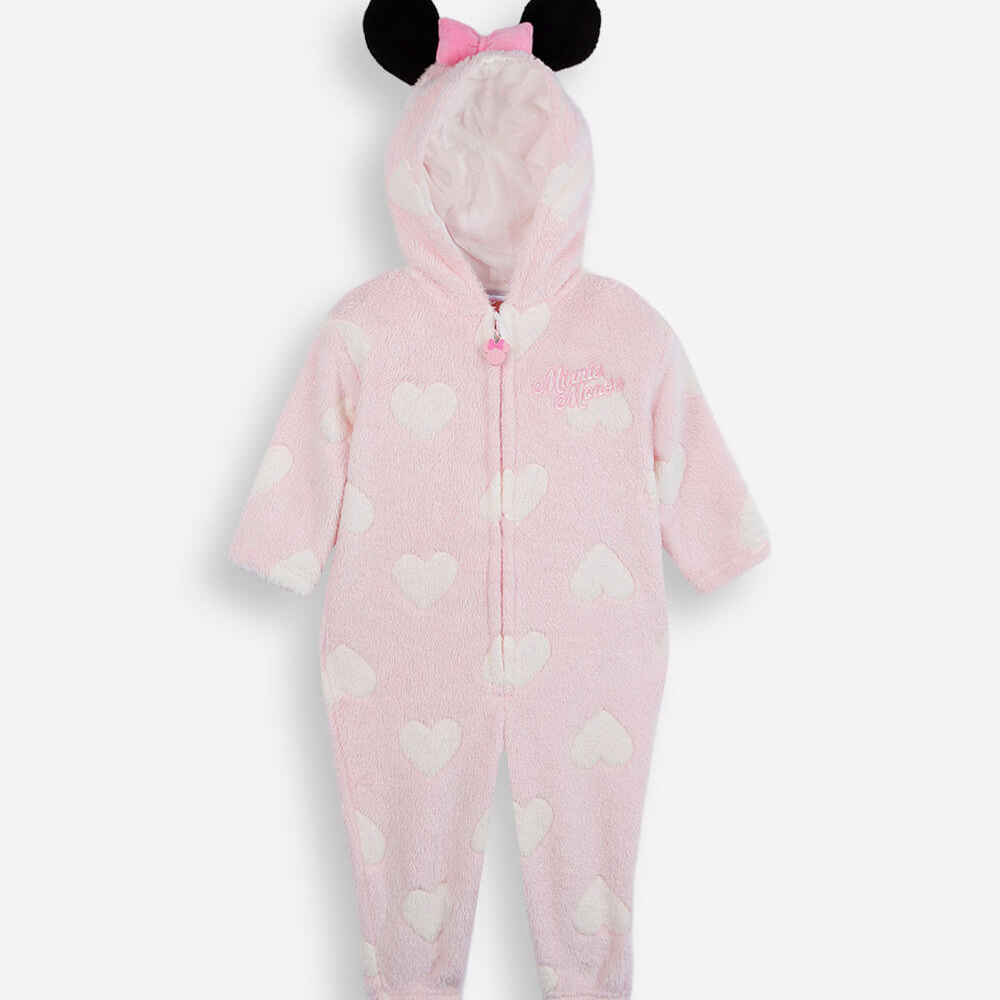 Pijama macacão infantil com capuz minnie rosa Pijama macacão infantil com capuz minnie rosa
