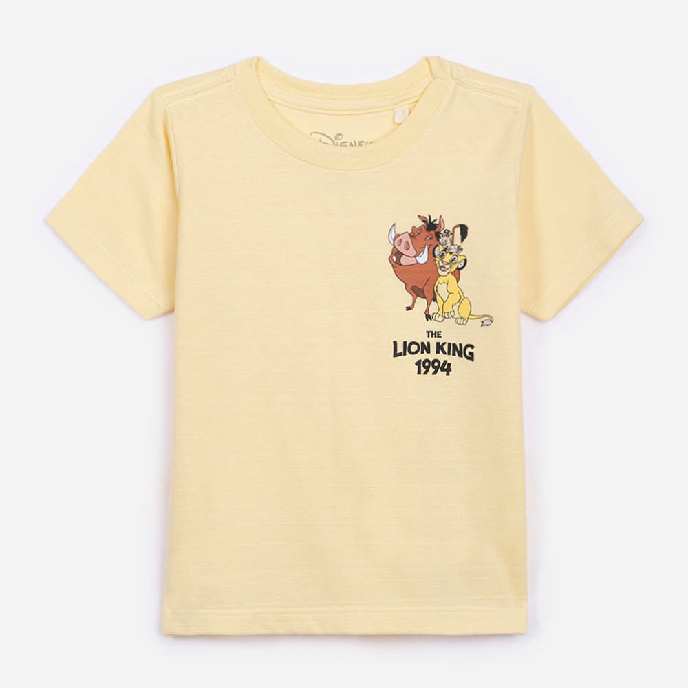 Camiseta de algodão infantil o rei leão amarela Camiseta de algodão infantil o rei leão amarela