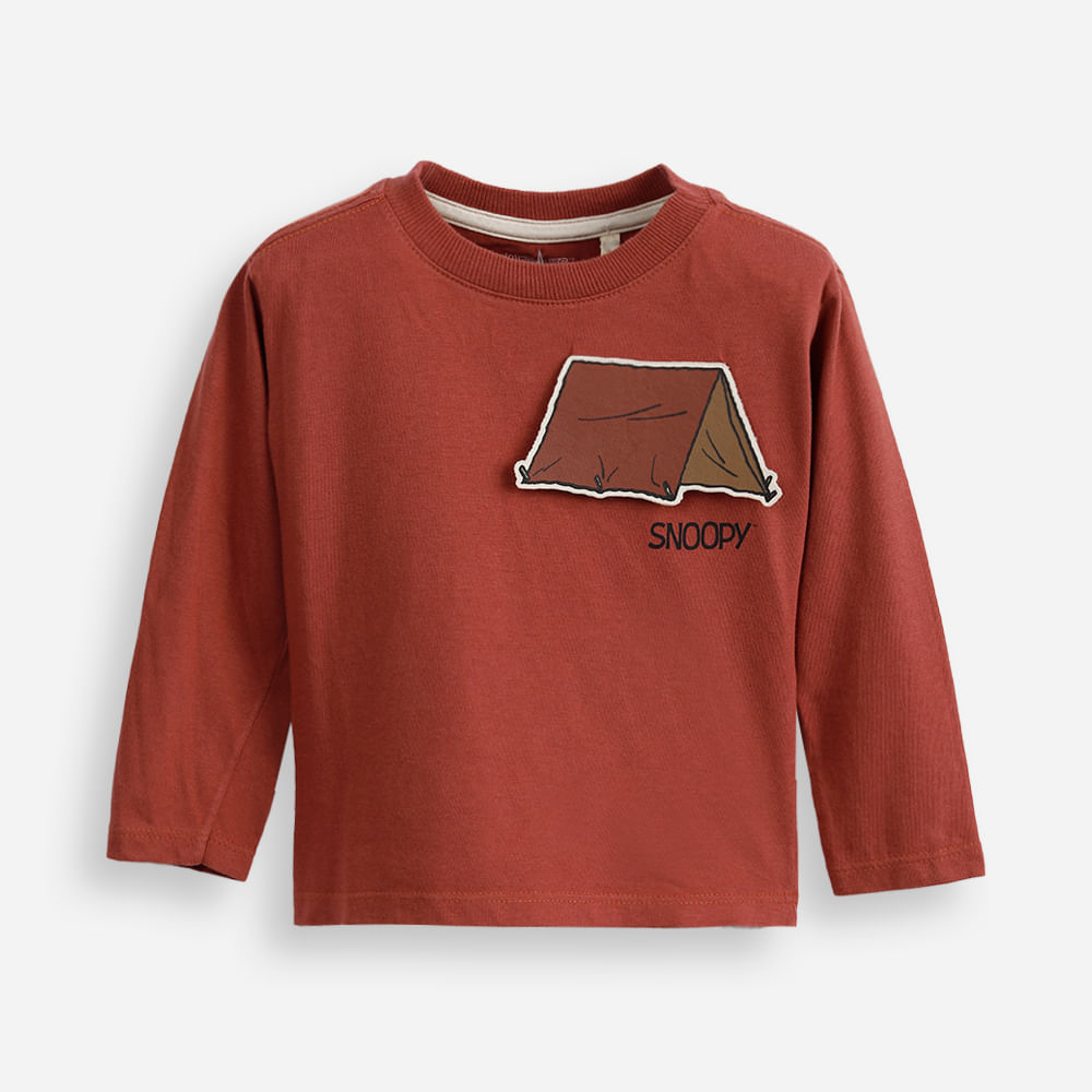 Blusa de algodão infantil manga longa snoopy vermelha Blusa de algodão infantil manga longa snoopy vermelha