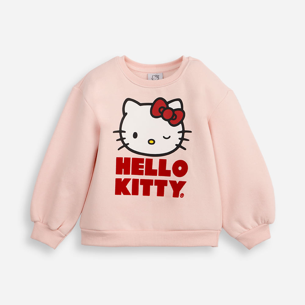 Blusão de moletom infantil manga longa hello kitty rosa Blusão de moletom infantil manga longa hello kitty rosa
