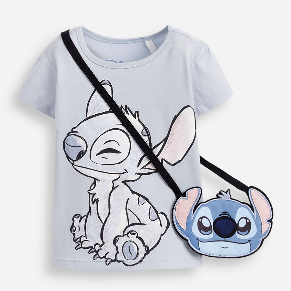 Blusa infantil com bolsinha Stitch azul Blusa infantil com bolsinha Stitch azul