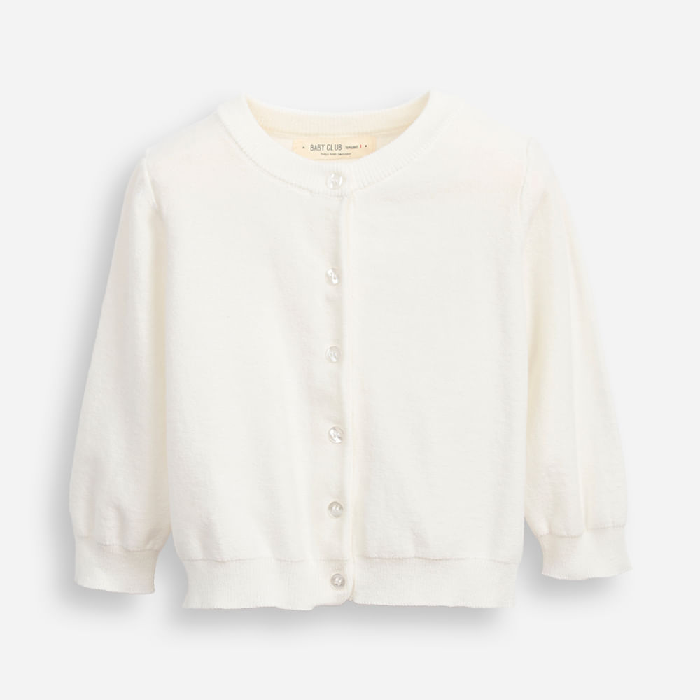 Cardigan de tricot infantil off white Cardigan de tricot infantil off white