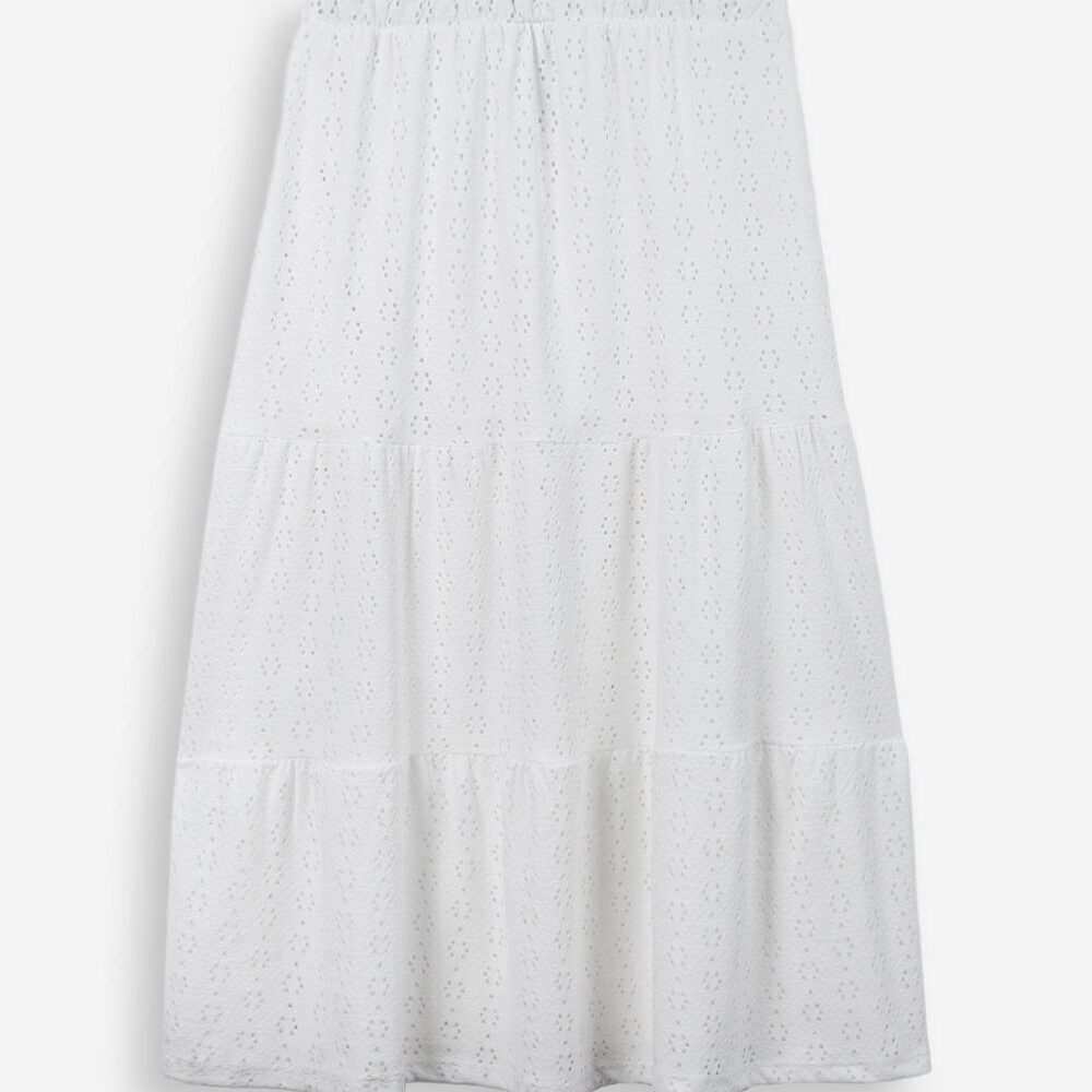 Saia juvenil longa de laise off white Saia juvenil longa de laise off white