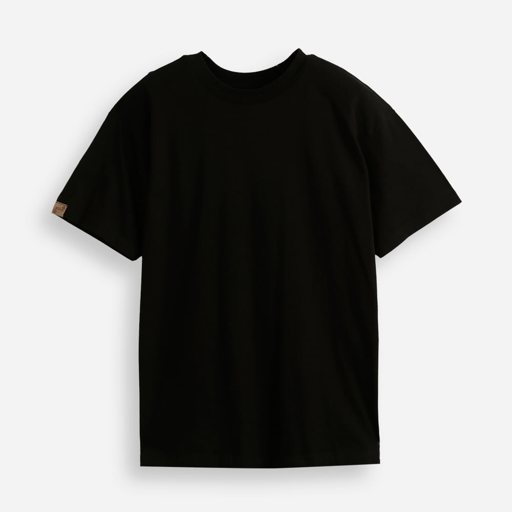 Camiseta oversized juvenil de algodão básica preta Camiseta oversized juvenil de algodão básica preta