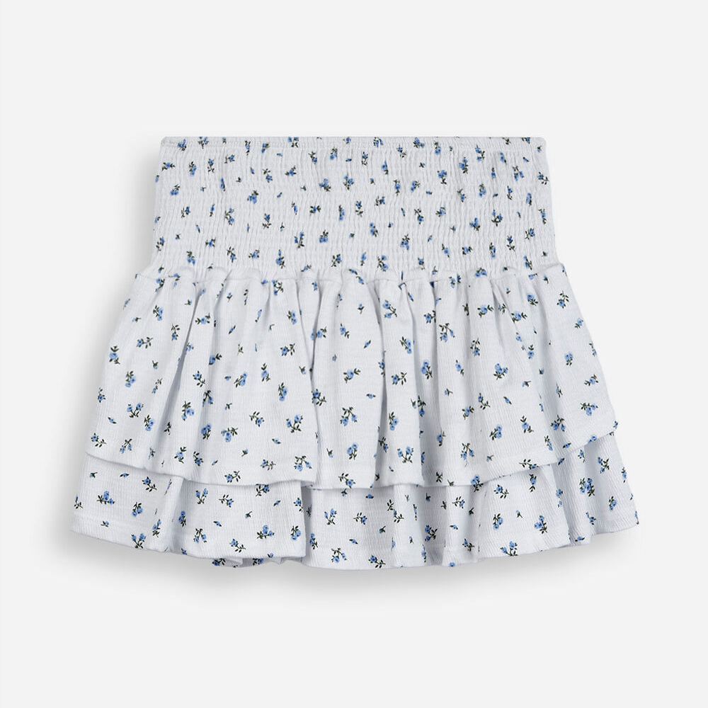 Mini saia juvenil marias floral off white Mini saia juvenil marias floral off white