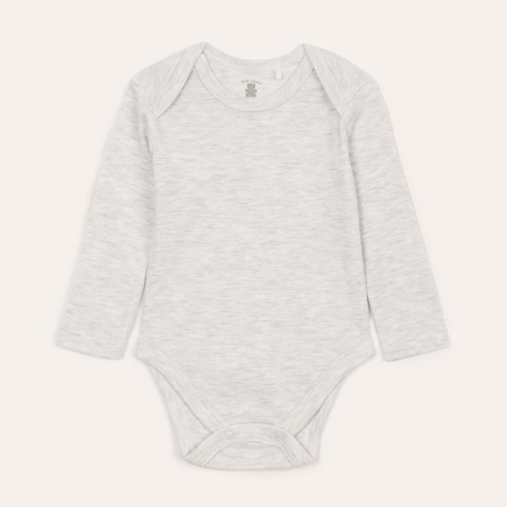 Body infantil manga longa cinza mescla Body infantil manga longa cinza mescla