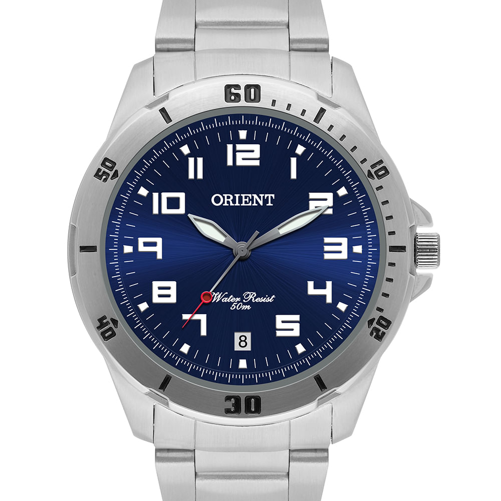 Relógio masculino orient analógico calendário mbss1155a d2sx prateado Relógio masculino orient analógico calendário mbss1155a d2sx prateado