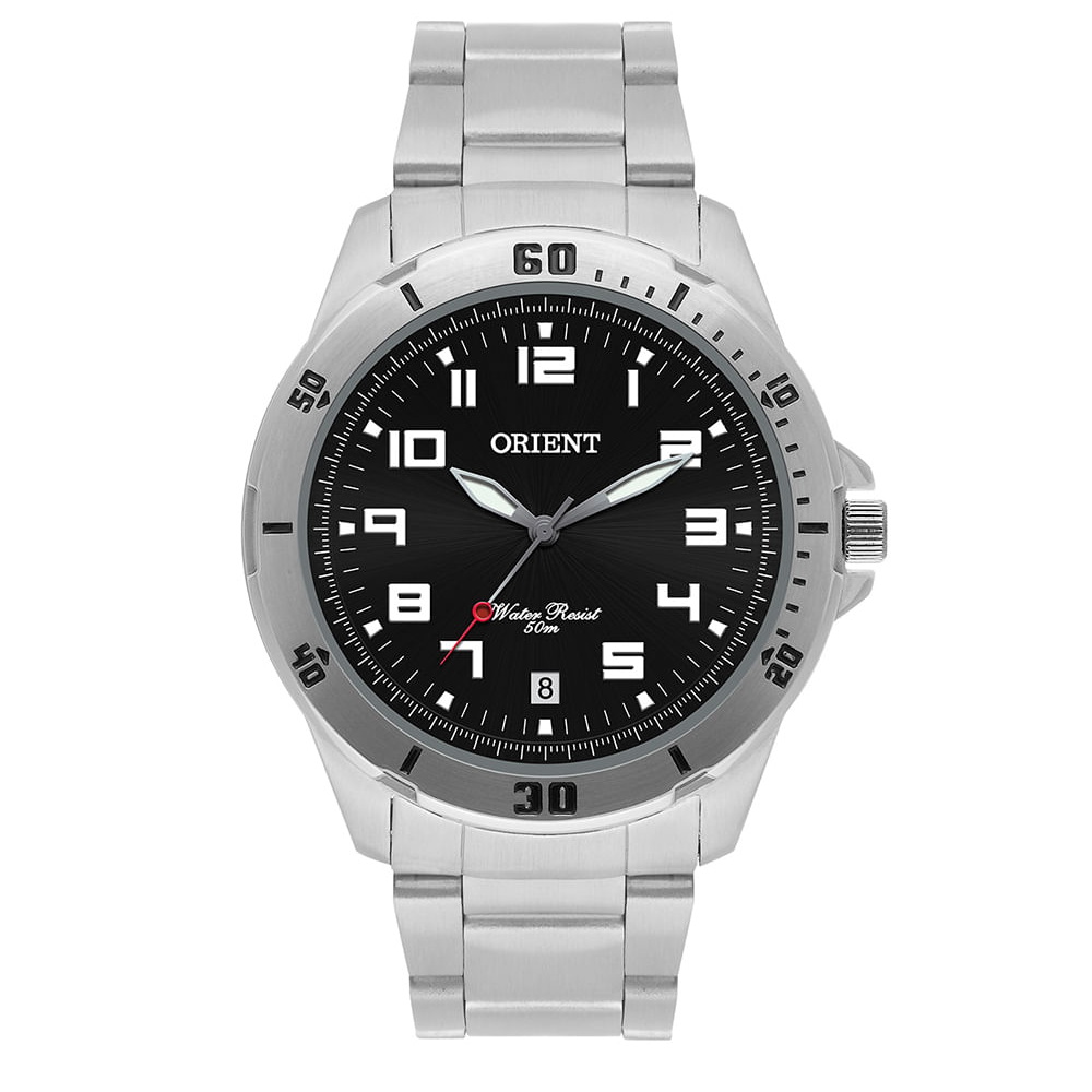 Relógio masculino orient analógico calendário mbss1155a p2sx prateado Relógio masculino orient analógico calendário mbss1155a p2sx prateado