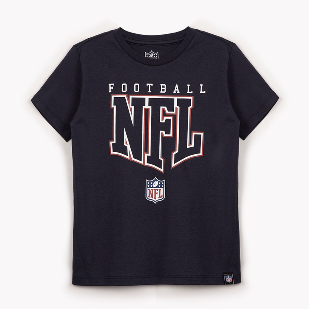 Camiseta de algodão infantil nfl manga curta azul marinho Camiseta de algodão infantil nfl manga curta azul marinho