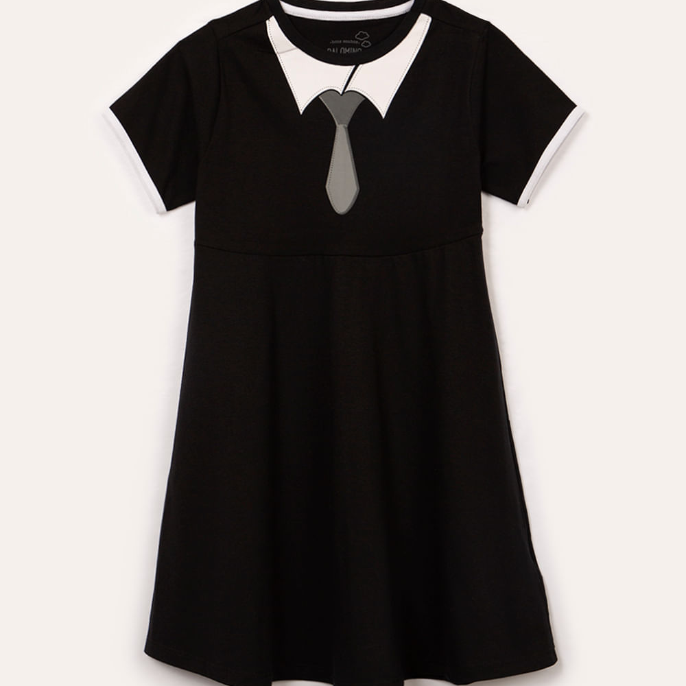 Camisola de algodão infantil manga curta preto Camisola de algodão infantil manga curta preto