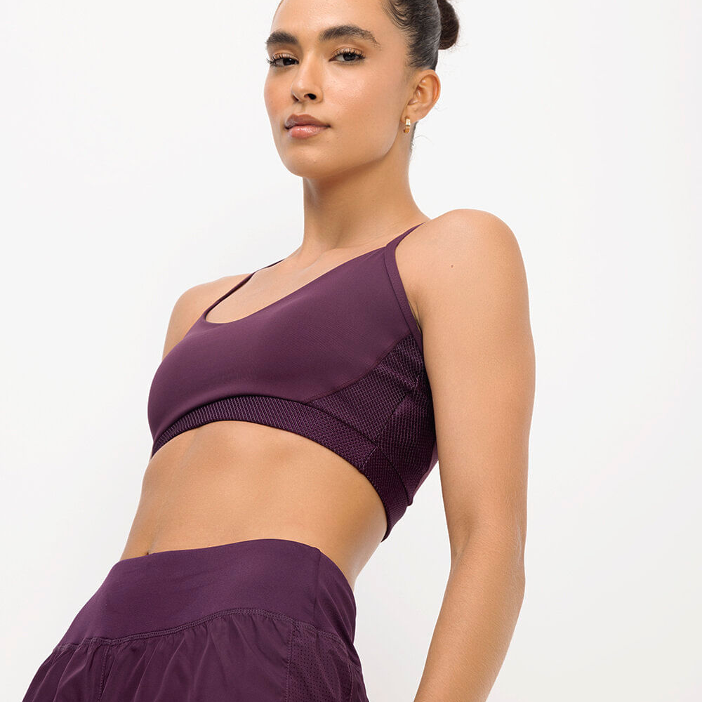 Top esportivo de poliamida speed roxo Top esportivo de poliamida speed roxo