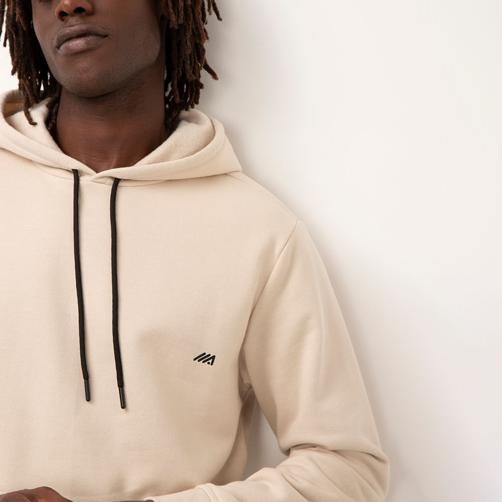Blusa de moletom com capuz - bege claro