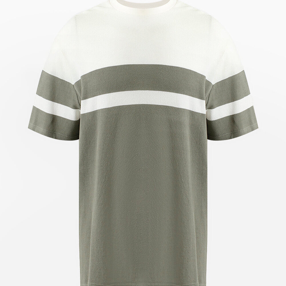 Camiseta comfort de algodão texturizada plus size verde Camiseta comfort de algodão texturizada plus size verde