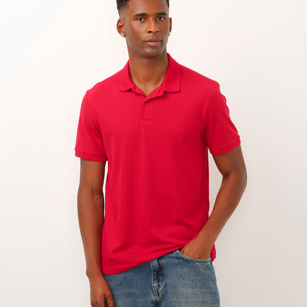 Polo básica manga curta - vermelho Polo básica manga curta - vermelho