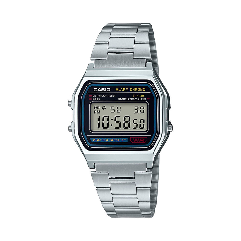 Relógio masculino casio digital a158wa 1df prateado Relógio masculino casio digital a158wa 1df prateado
