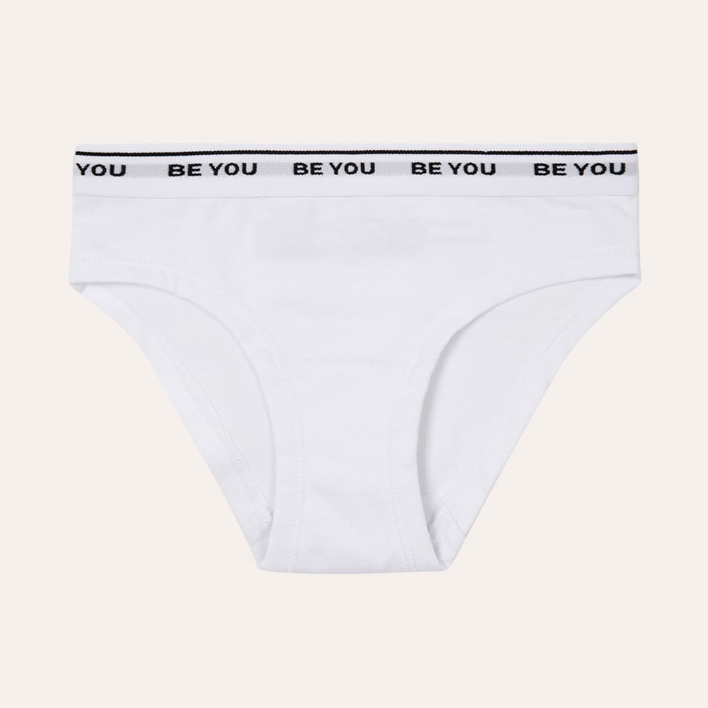 Calcinha infantil de algodão be you off white