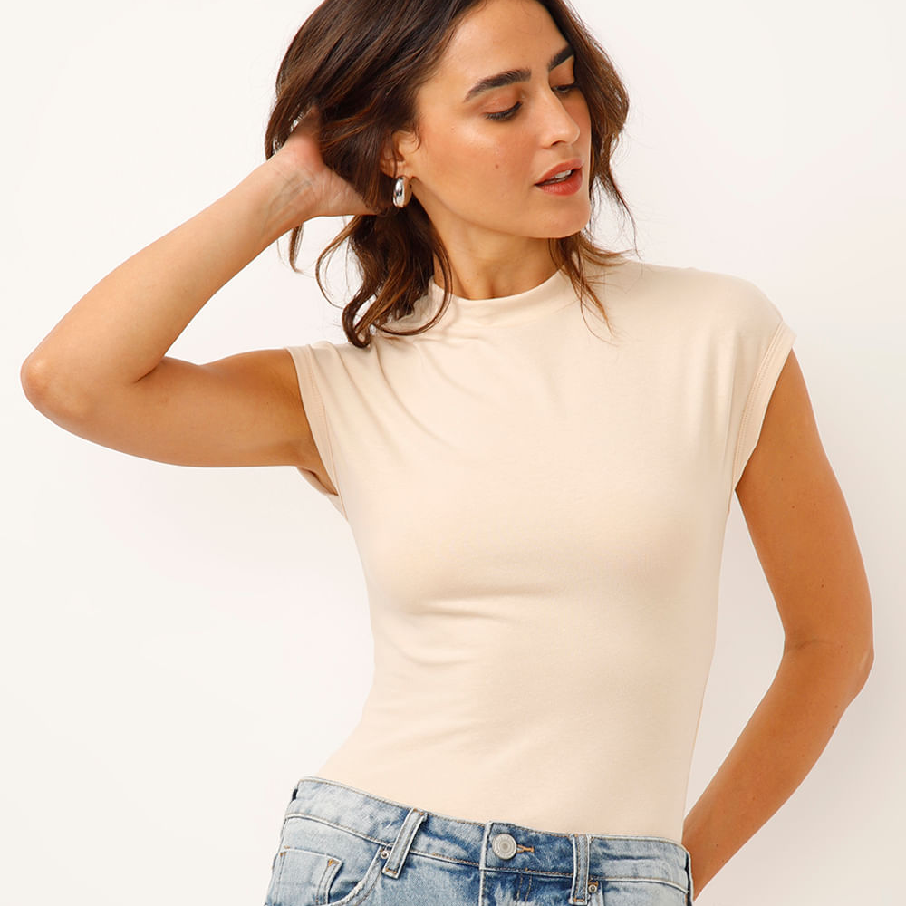 Body de algodão peruano muscle tee bege Body de algodão peruano muscle tee bege