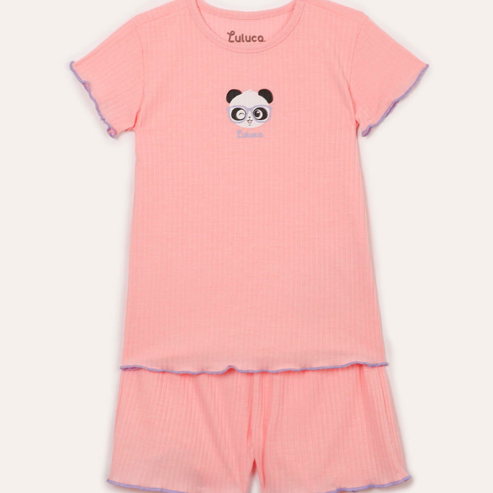 Pijama curto infantil luluca rosa Pijama curto infantil luluca rosa