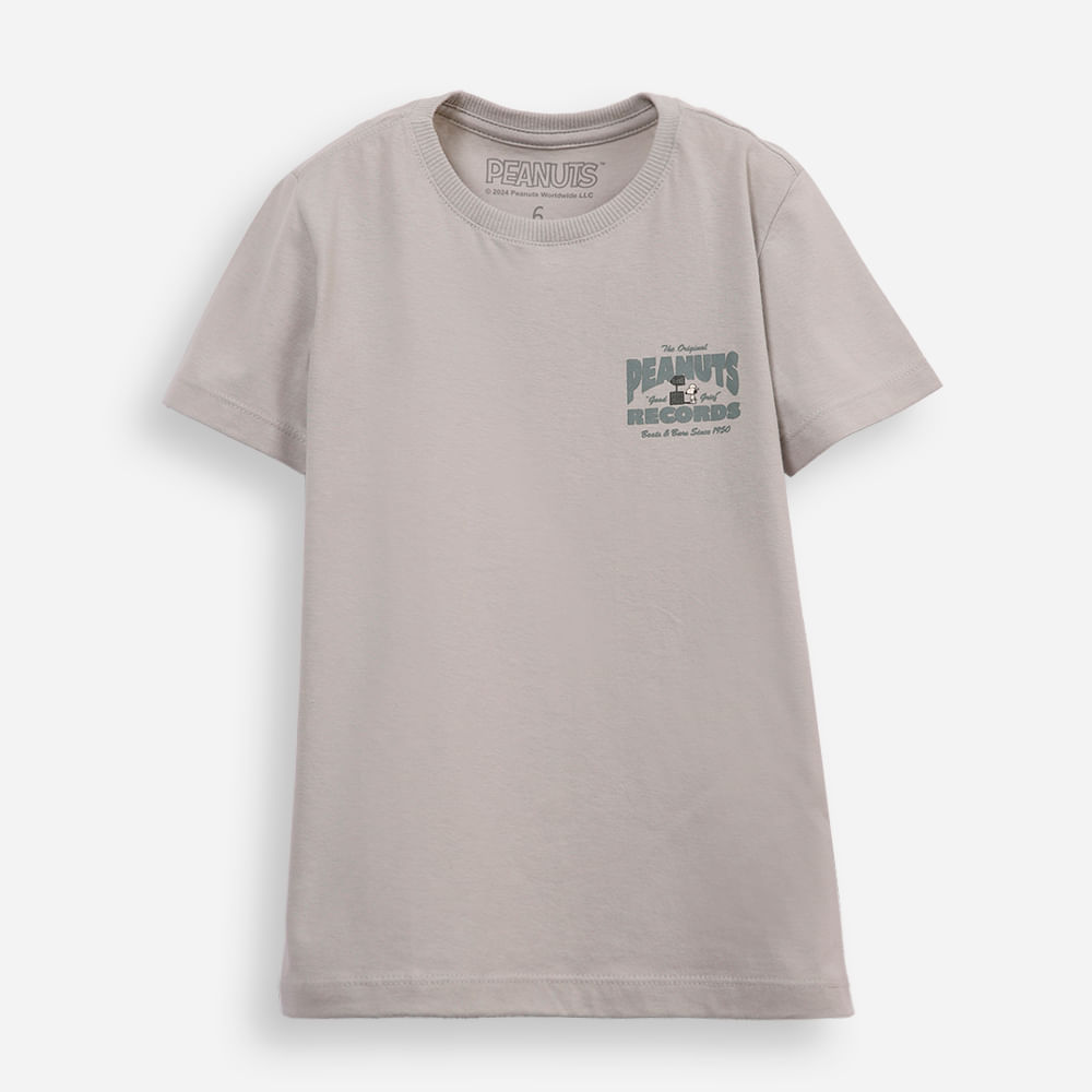 Camiseta de algodão infantil snoopy cinza Camiseta de algodão infantil snoopy cinza