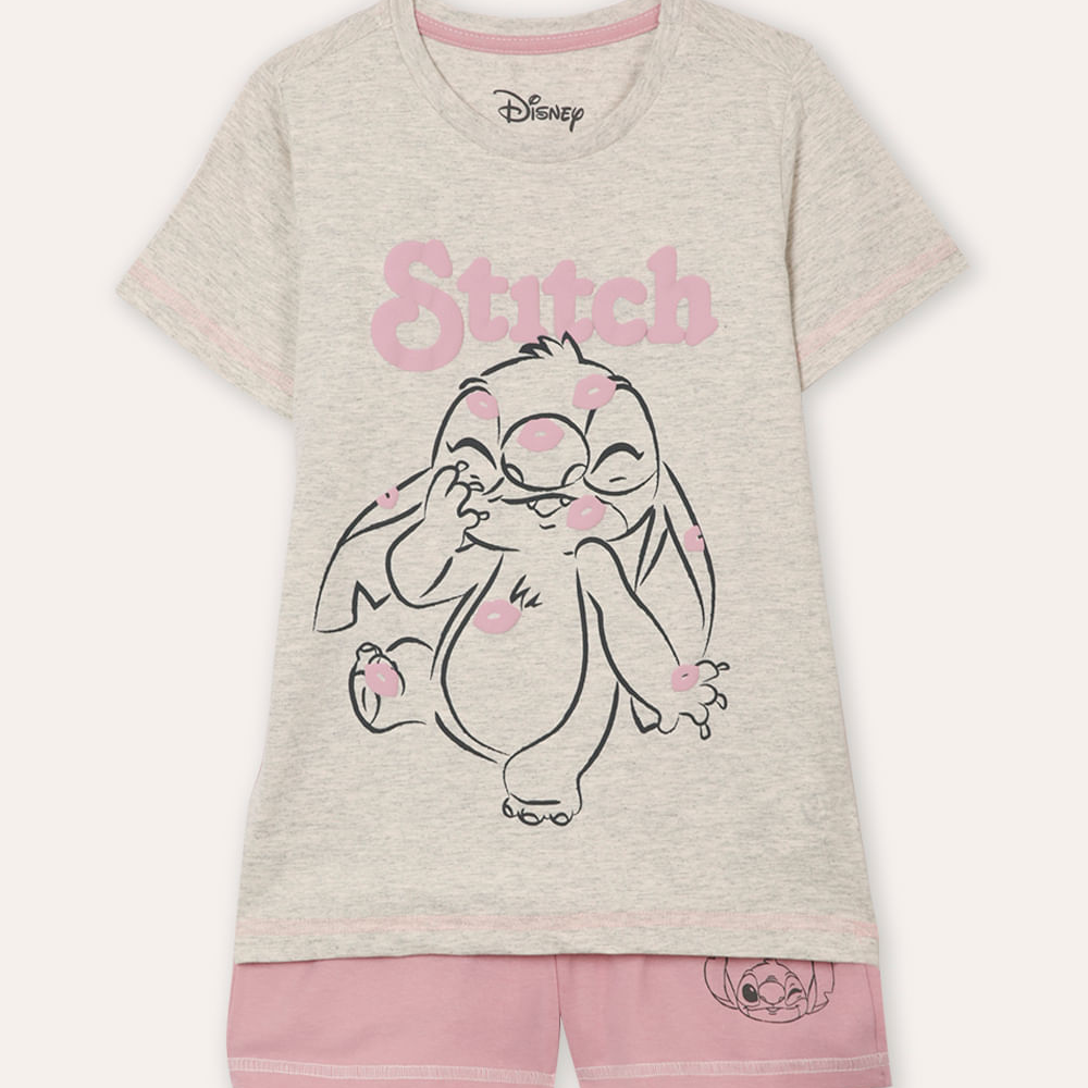 Pijama infantil curto stitch rosa Pijama infantil curto stitch rosa