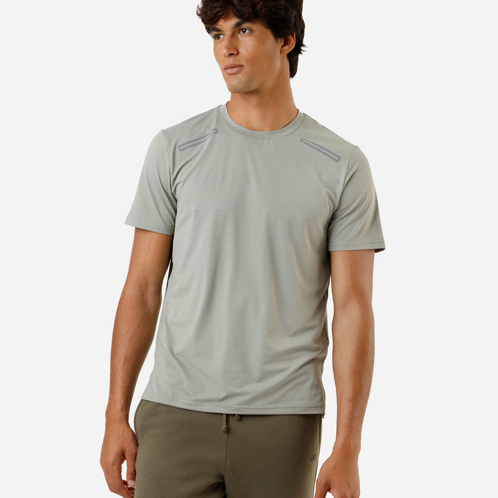 Camiseta masculina esportiva texturizada verde Camiseta masculina esportiva texturizada verde