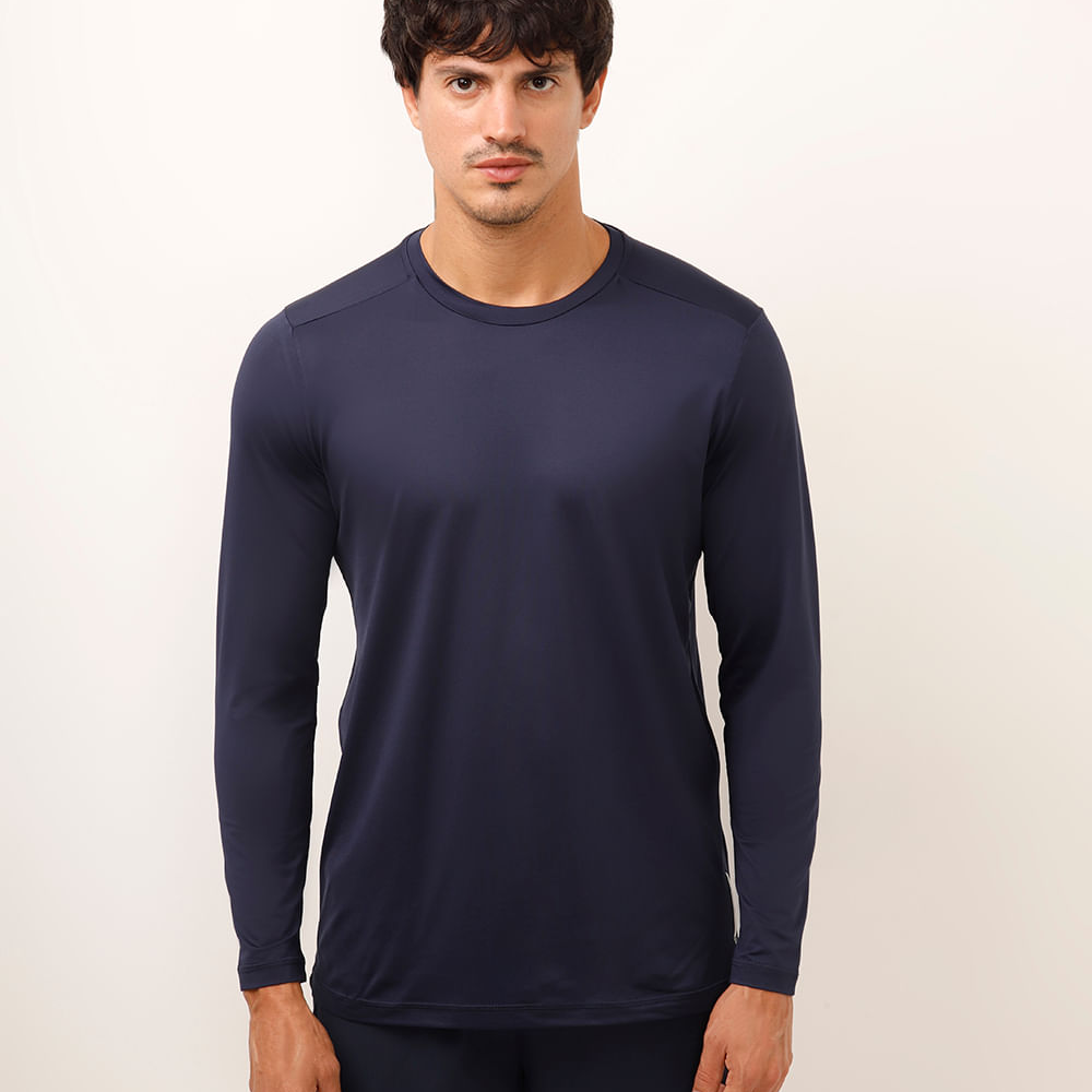 Camiseta esportiva com proteção uv azul Camiseta esportiva com proteção uv azul