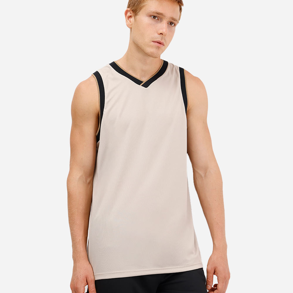 Regata basquete masculina esportiva bege Regata basquete masculina esportiva bege