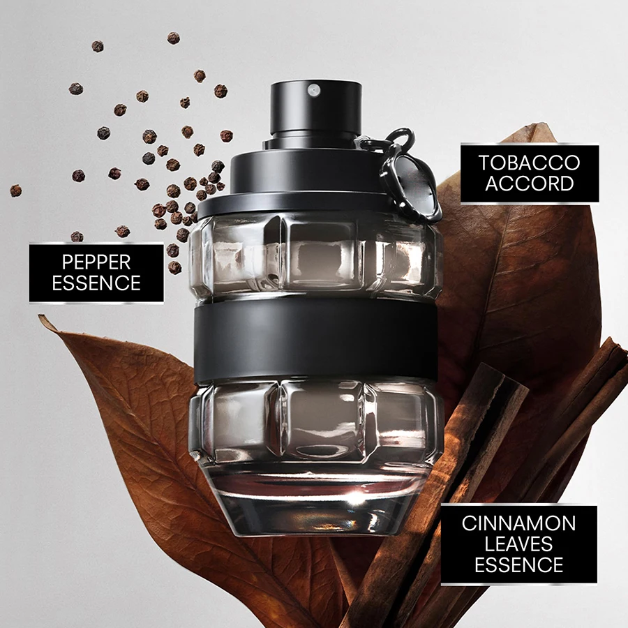 Viktor Rolf Spicebomb EDT Spray for Men 3 Fl Oz Masculine Oriental Spicy Cologne with Bergamot Elemi Vetiver and Leather Tobacco Long Lasting Signature Scent for Fall Winter Evening Wear