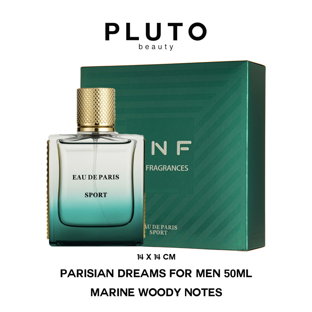 Men's Eau de Paris Sport 50ml - Parisian Dreams Fragrance with Marine & Woody Notes, Long Lasting Scent for Men, Fresh & Invigorating Perfume for Daily Wear & Sports, Ideal Gift for Him