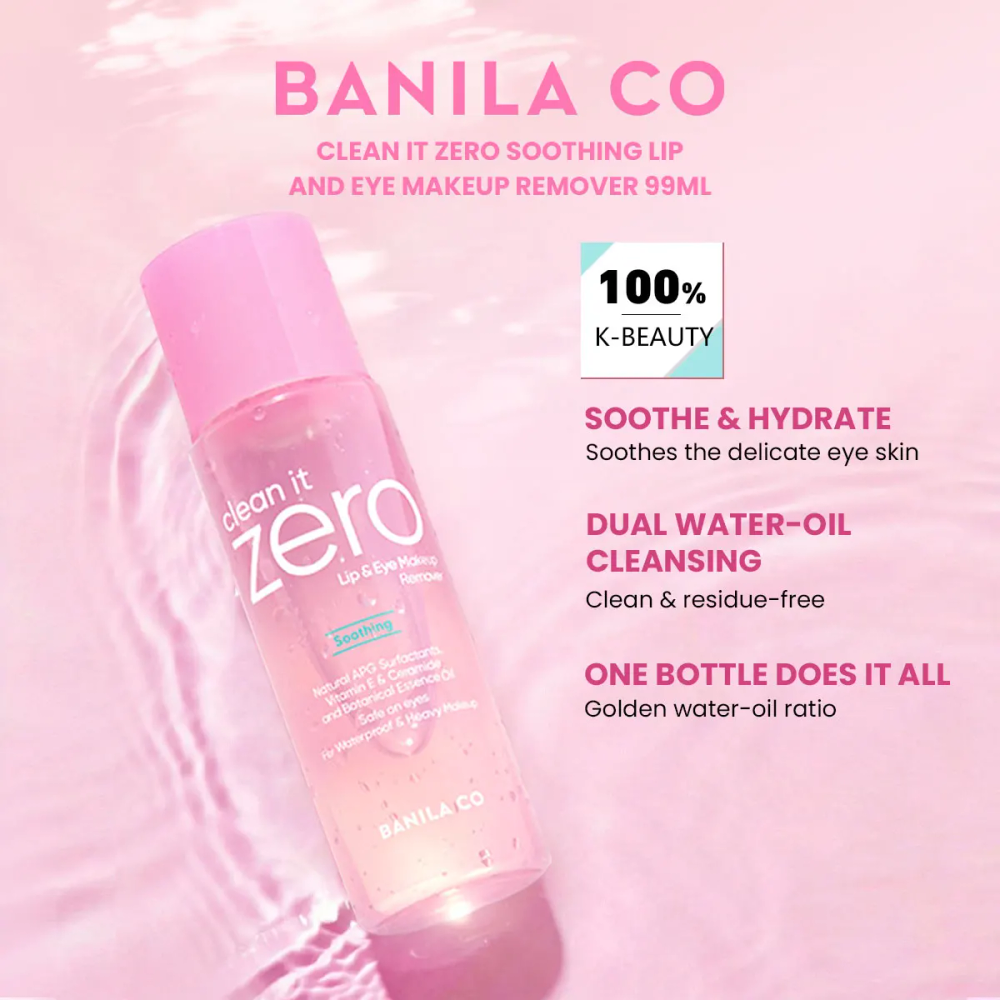 BANILA CO Clean it Zero Soothing Lip&Eye Makeup Remover 99ml,Deep Cleansing,Gentle Non-Irritating,Korean Cosmetic,Korean Makeup BANILA CO Clean it Zero Soothing Lip&Eye Makeup Remover 99ml,Deep Cleansing,Gentle Non-Irritating,Korean Cosmetic,Korean Makeup