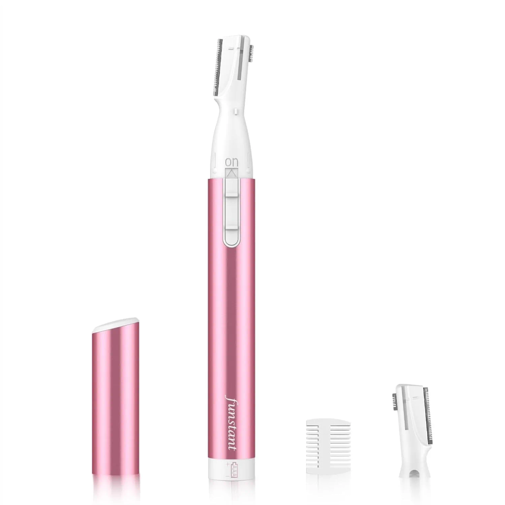 Precision Eyebrow Trimmer, Electric Facial Hair Remover for Women - Painless, No Pulling Sensation, Battery Operated with Comb