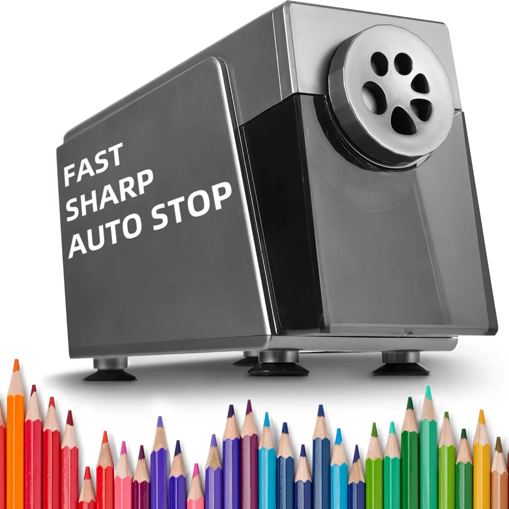 Heavy Duty Electric Pencil Sharpener, 6 Holes, Auto Stop, US Plug, for Classroom & Home Use Heavy Duty Electric Pencil Sharpener, 6 Holes, Auto Stop, US Plug, for Classroom & Home Use