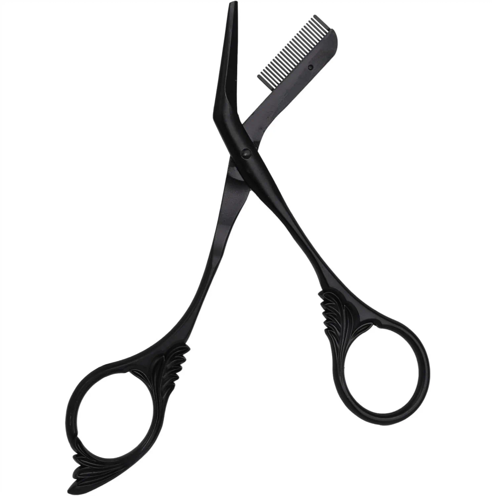 Eyebrow Scissors Trimmer with Comb, Precision Grooming Tool for Men Women, Ergonomic Stainless Steel Facial Hair Trimmer