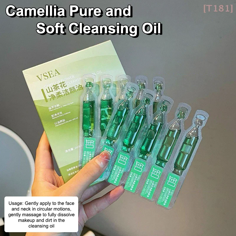 2ml*10Pcs Camellia Natural Plant Makeup Remover Three-in-one Oil Eye Lip And Face Cleansing Oil Travel Portable Single Packaging 2ml*10Pcs Camellia Natural Plant Makeup Remover Three-in-one Oil Eye Lip And Face Cleansing Oil Travel Portable Single Packaging