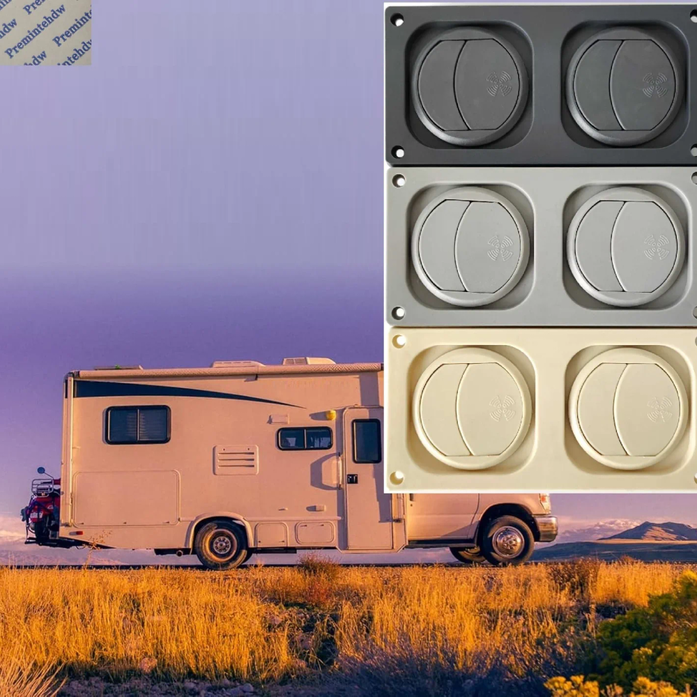 4Pcs Plastic Rectangular A/C Vent With Double Recessed Adjustable Outlets Bus RV Caravan Dashboard