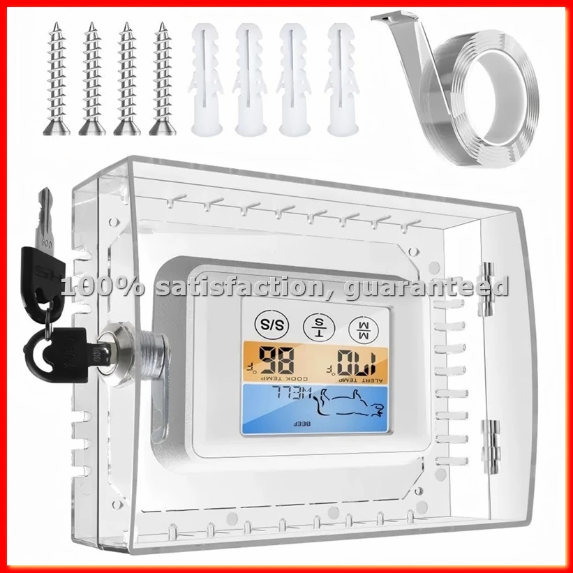 Thermostat Lock Box with Key, for Thermostat on Wall, AC Lock Box Cover with Key Fits Thermostats 5In Hx7In W or Smaller-ABLM